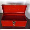 Image 2 : Red Metal Toolbox with Removable Tray (Empty)