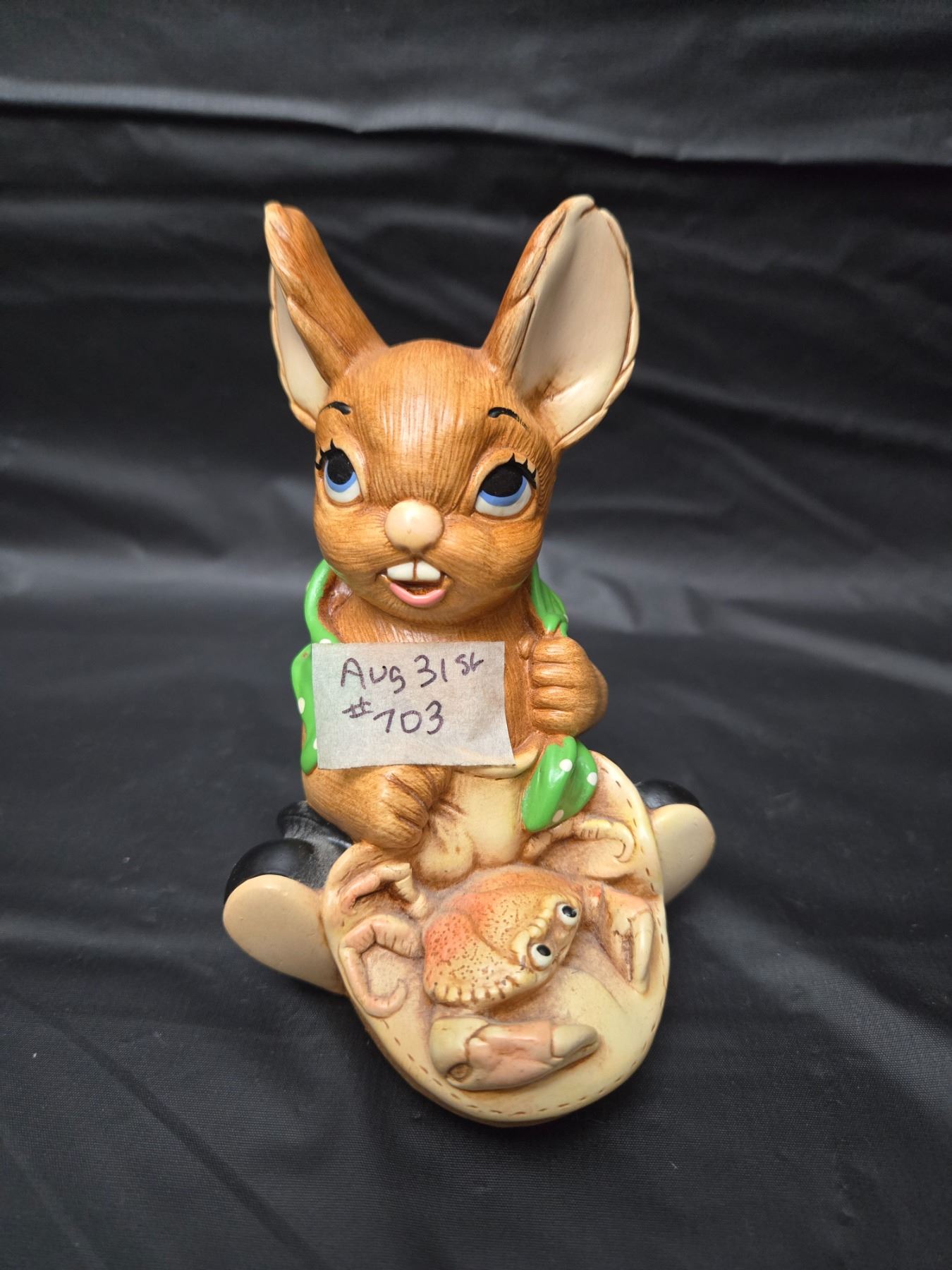 Vintage Pendelfin Rabbit Statue - Nipper with Crab - Schmalz Auctions