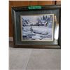 Image 2 : Two Framed prints Summer and Winter Cottages approx. 13" x 16"