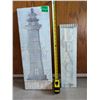 Image 1 : 8.5" x 23.5" Lighthouse picture and 4.5" x 19" Beach picture