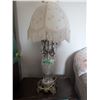 Image 1 : 32" High x 15" Diameter Antique Crystal Lamp