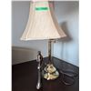 Image 1 : 14" Wide x 24" High Brass Swing Arm Lamp with 10.5" High Statue