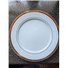 Image 2 : Eight 10.5" Gold Rimmed Porcelain Dinner Plates