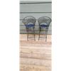 Image 1 : Two Metal Bar Stools with Fold away Back