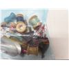 Image 3 : Bag w/ Wooden Thread Spools, Shoe Horns, etc.