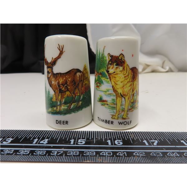 Timber Wolf and Deer Salt & Pepper Shakers