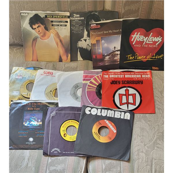 12 Rock 45RPM vinyl records