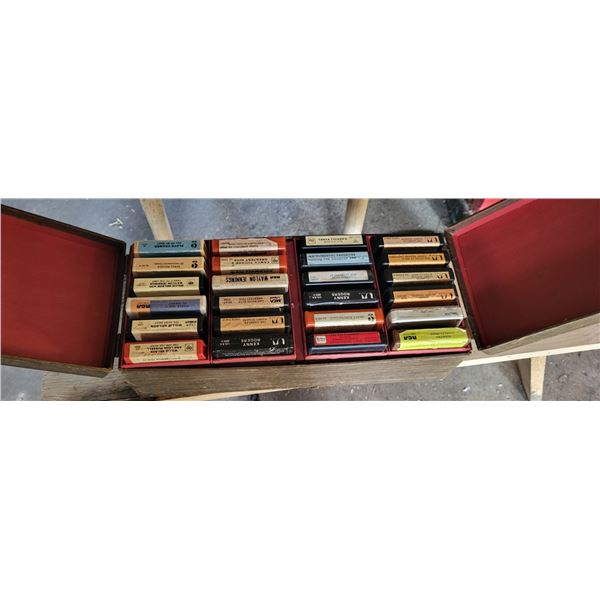 Collection of 8 track country tapes, in box