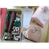 Image 2 : Vintage hair Curler, pincushion in a box and Sewing Machine Attachment