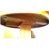 Image 2 : Round Oak pedestal Dining Table, 3 Leaves 29x41"