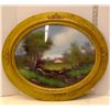 Image 1 : Vintage Art Oval Wood Frame