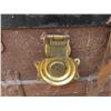 Image 7 : Old vintage heavy steamer trunk plat top -34"X20"X22"