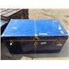 Image 1 : Vintage royal blue metal trunk- 40"x20"X21"