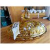 Image 1 : Vintage amber glass butter dish anchor hocking covered dish