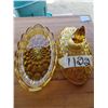 Image 2 : Vintage amber glass butter dish anchor hocking covered dish