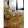 Image 1 : Lot of 3 amber color glass dishes