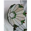 Image 6 : Pair of stained glass lamp shades- one lamp missing amber color small glass piece