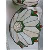 Image 7 : Pair of stained glass lamp shades- one lamp missing amber color small glass piece