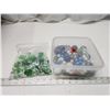 Image 1 : Container of marbles & décor rocks