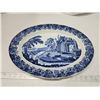 Image 1 : "Flow blue transfer cow print" vintage platter - 18" across - excellent condition