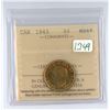 Image 1 : 1943 ICCS graded, Canadian 5 cent coin - MS64