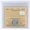 Image 1 : 1942 ICCS graded, Canadian silver 10 cent coin - MS60