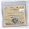 Image 1 : 1949 ICCS graded, Canadian silver 10 cent coin - MS63