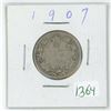 Image 1 : 1907 Canadian silver 25 cent coin