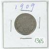 Image 1 : 1909 Canadian silver 25 cent coin