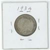 Image 2 : 1934 Canadian silver 25 cent coin