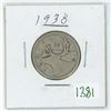 Image 1 : 1938 Canadian silver 25 cent coin