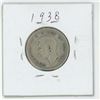 Image 2 : 1938 Canadian silver 25 cent coin
