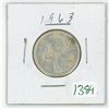 Image 1 : 1963 Canadian silver 25 cent coin
