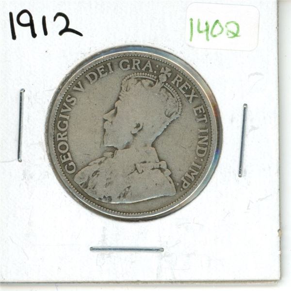 1912 Canadian Silver Fifty Cent Coin