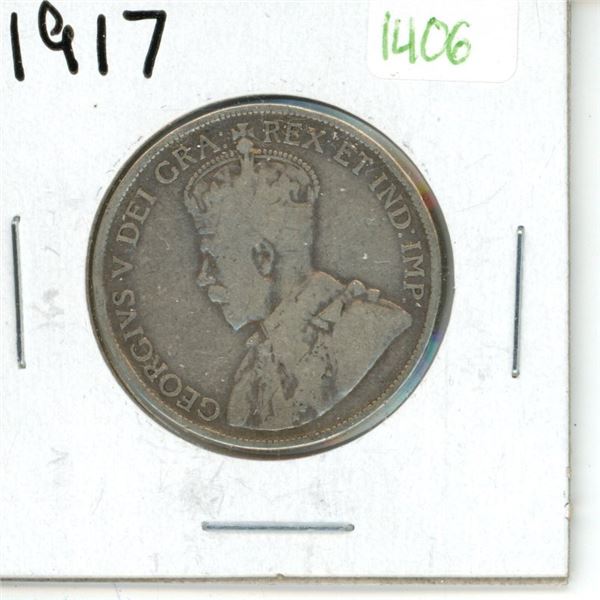 1917 Canadian Silver Fifty Cent Coin