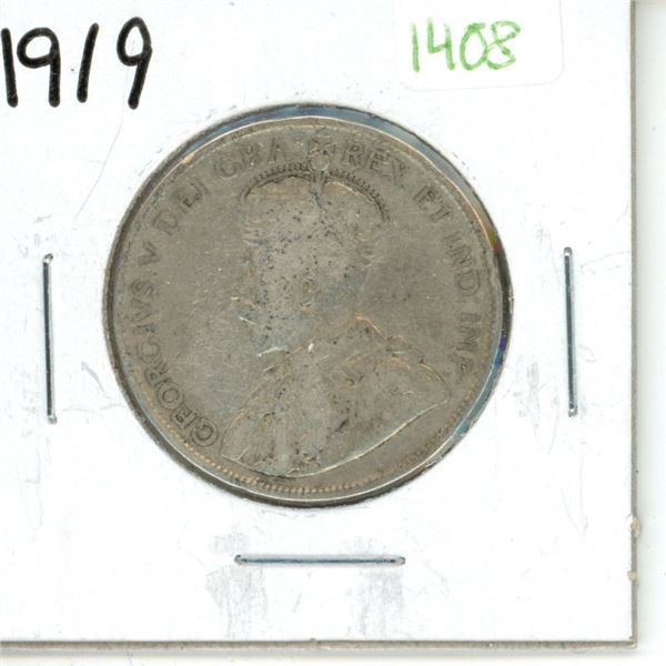 1919 Canadian Silver Fifty Cent Coin