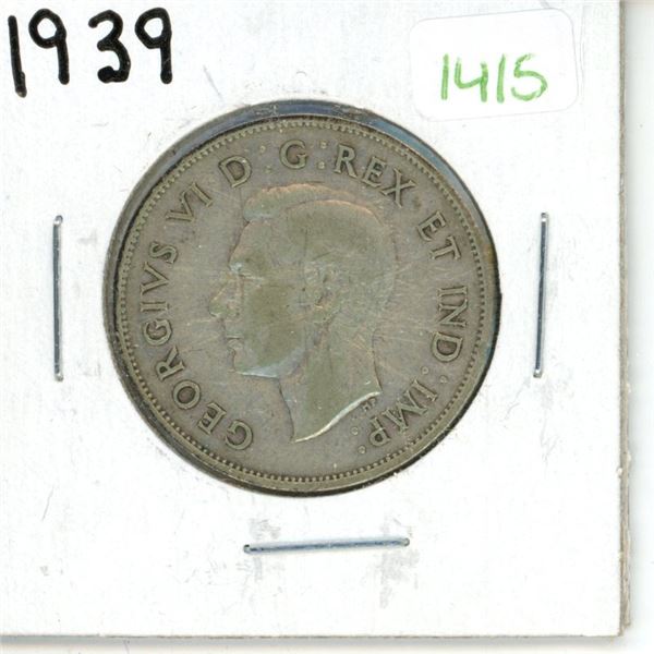 1939 Canadian Silver Fifty Cent Coin