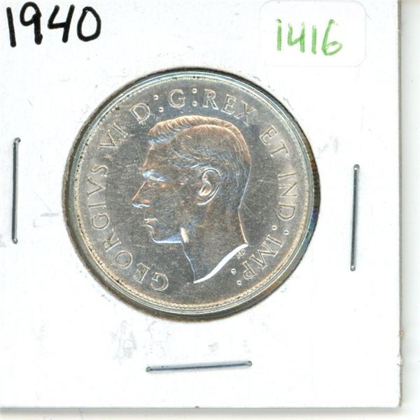 1940 Canadian Silver Fifty Cent Coin