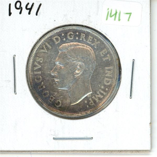 1941 Canadian Silver Fifty Cent Coin