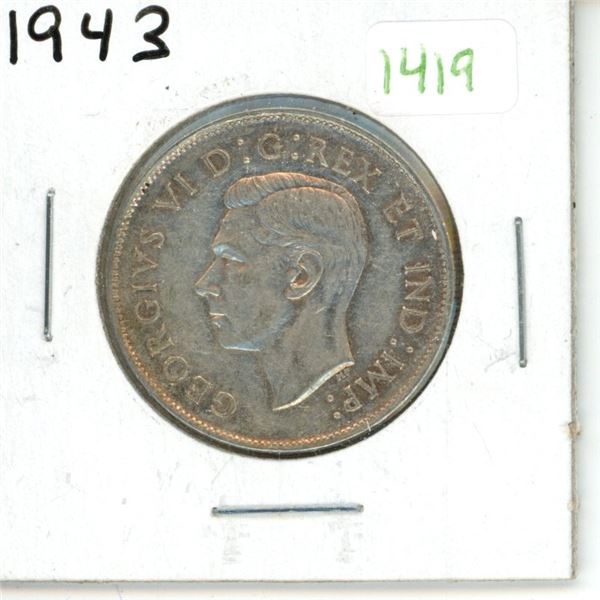 1943 Canadian Silver Fifty Cent Coin