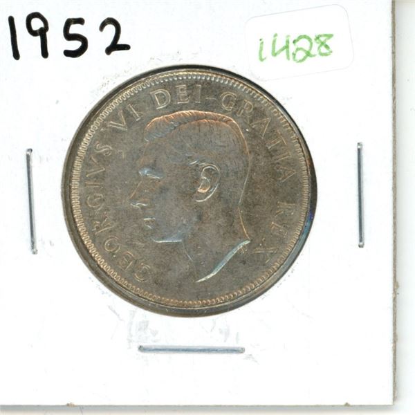 1952 Canadian Silver Fifty Cent Coin