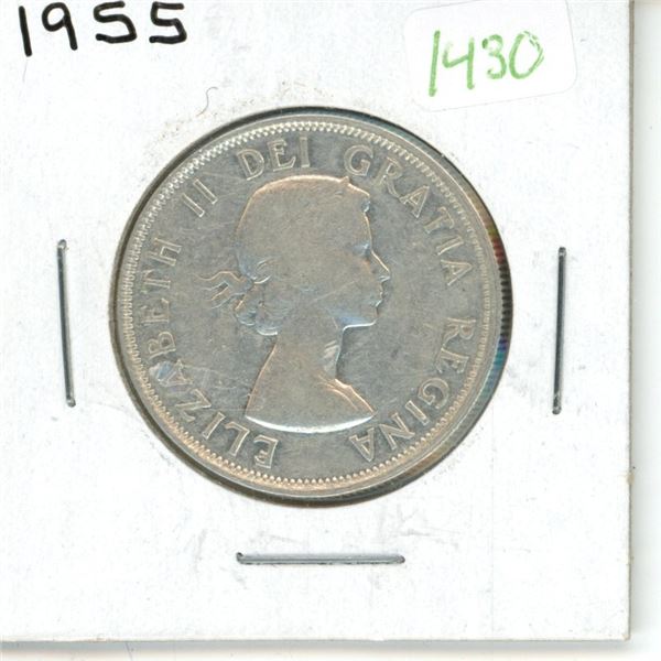 1955 Canadian Silver Fifty Cent Coin