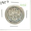 Image 1 : 1957 Canadian Silver Fifty Cent Coin