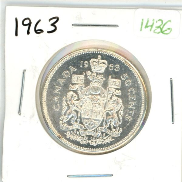 1963 Canadian Silver Fifty Cent Coin