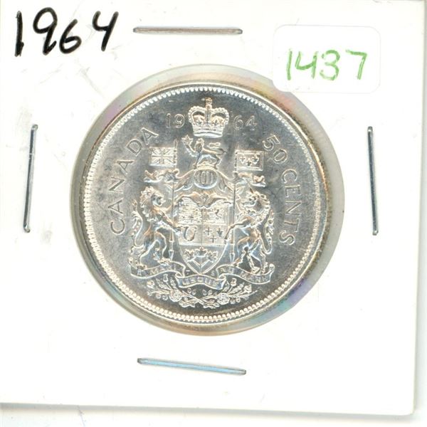 1964 Canadian Silver Fifty Cent Coin