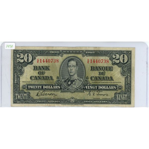 1937 Canadian Twenty Dollar Bill, Gordon/Towers, C/E 1440738