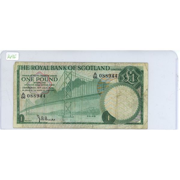 1970 One Pound Scotland