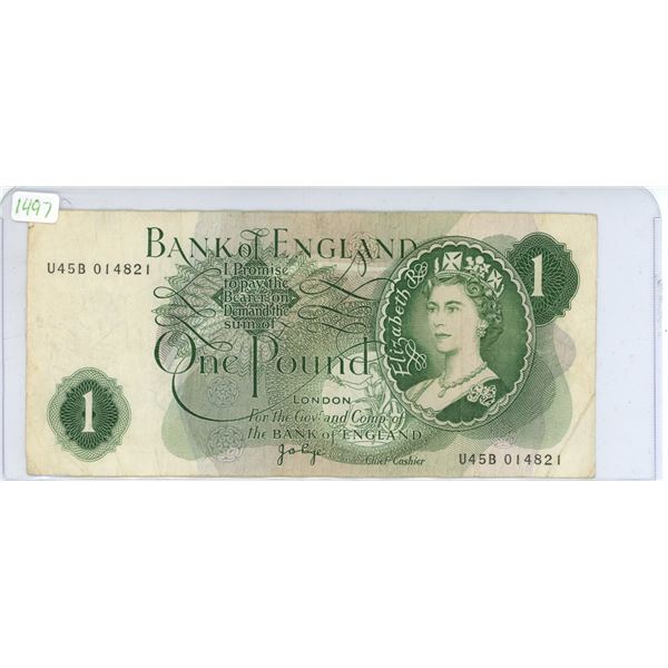 One Pound Note - England