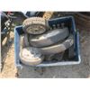 Image 1 : tote of lawnmower tires