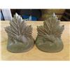 Image 1 : maple leaf and beaver brass book holders